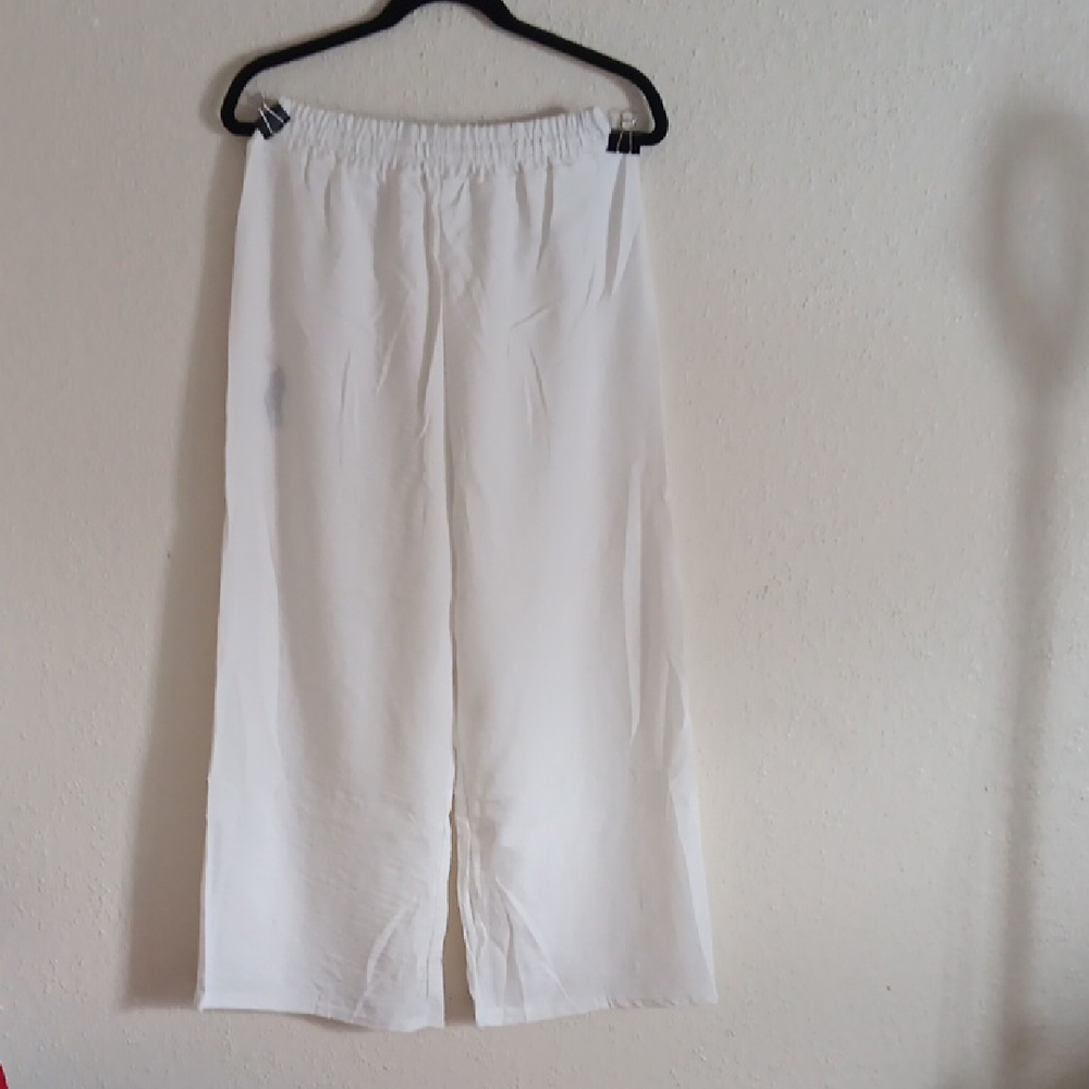 White Wide-Leg Pants